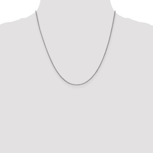 1mm, 14k White Gold, Box Chain Necklace, 20 Inch - Picture 2 of 8
